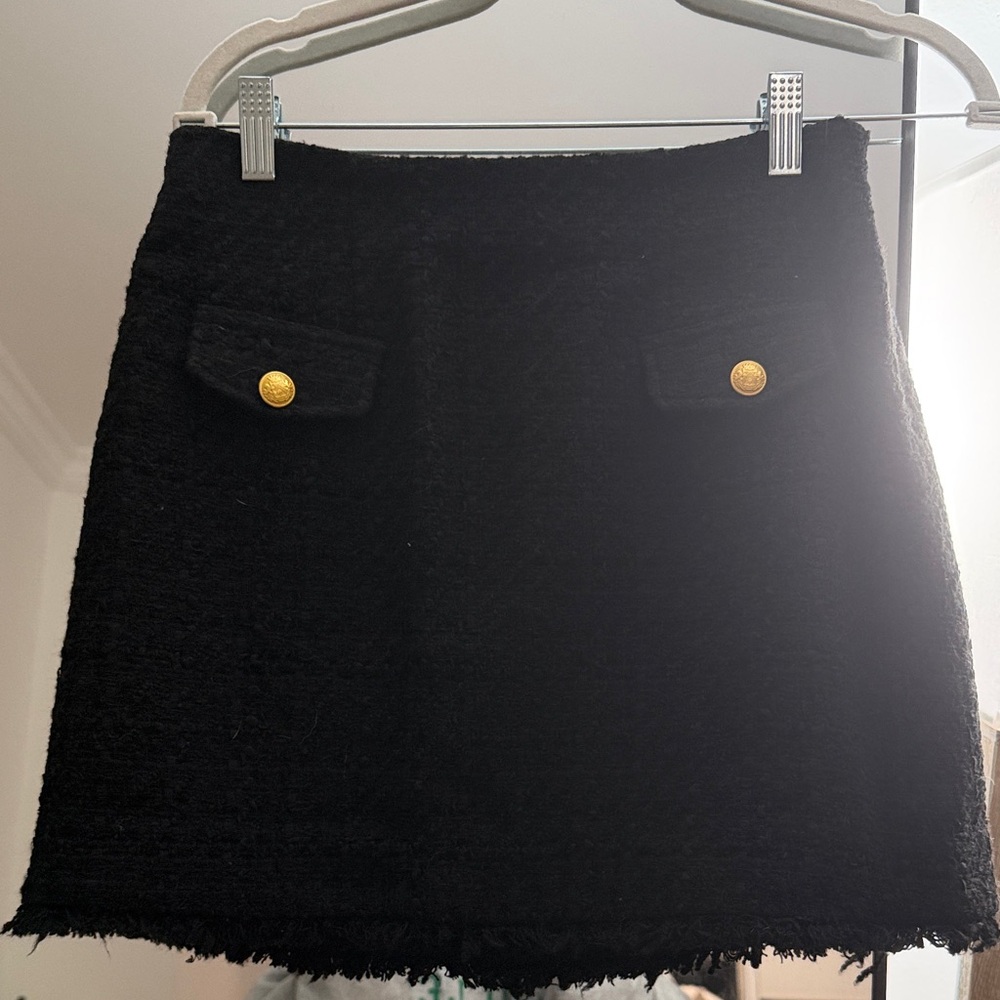 Express Black Mini Skirt with Gold Accents